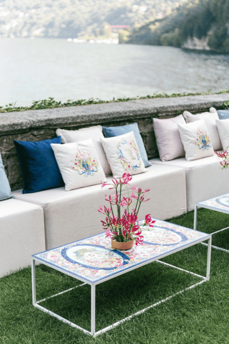 Sofi Design, lake of como, Custom Scenography and Rental Furniture, Villa Pliniana, Brunch at the Lake of Como